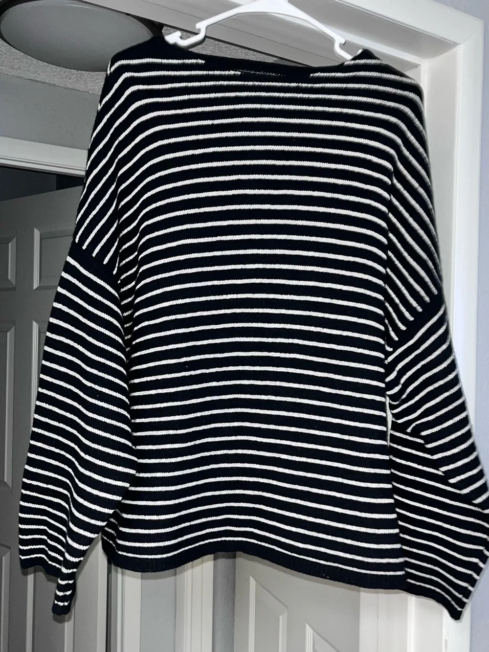 Classic Navy and White Striped oversized unisex lrg all saints boxy fit Sweater